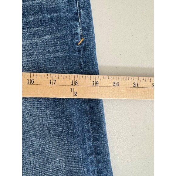 Anthropologie Pilcro Parallel mid rise straight leg jeans patch sz 32P - Picture 6 of 9